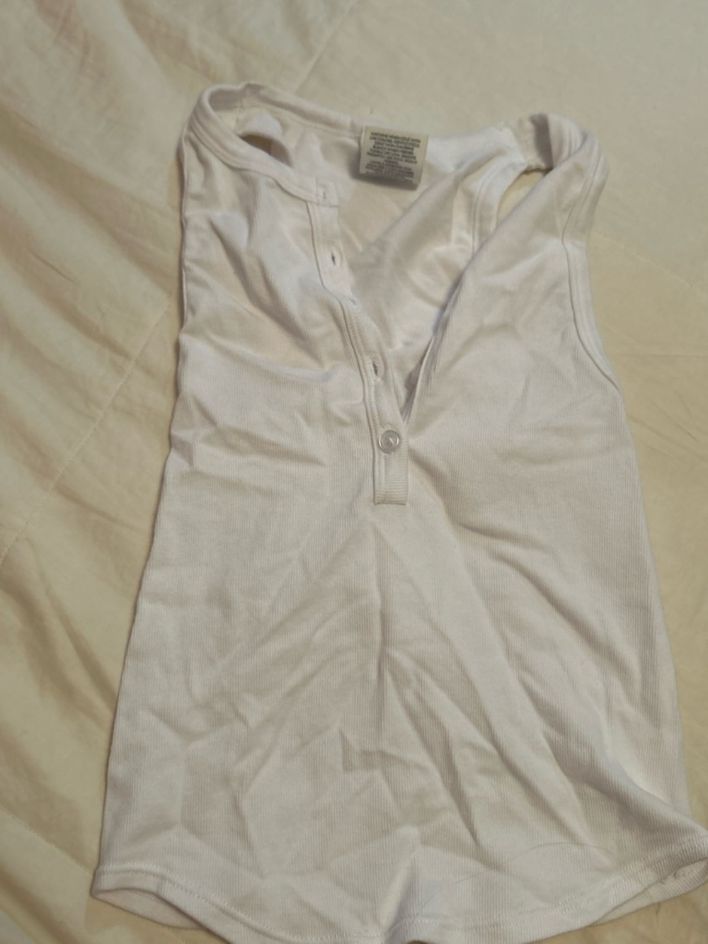 Lost White Ribbed Tank - Picture 2 of 2